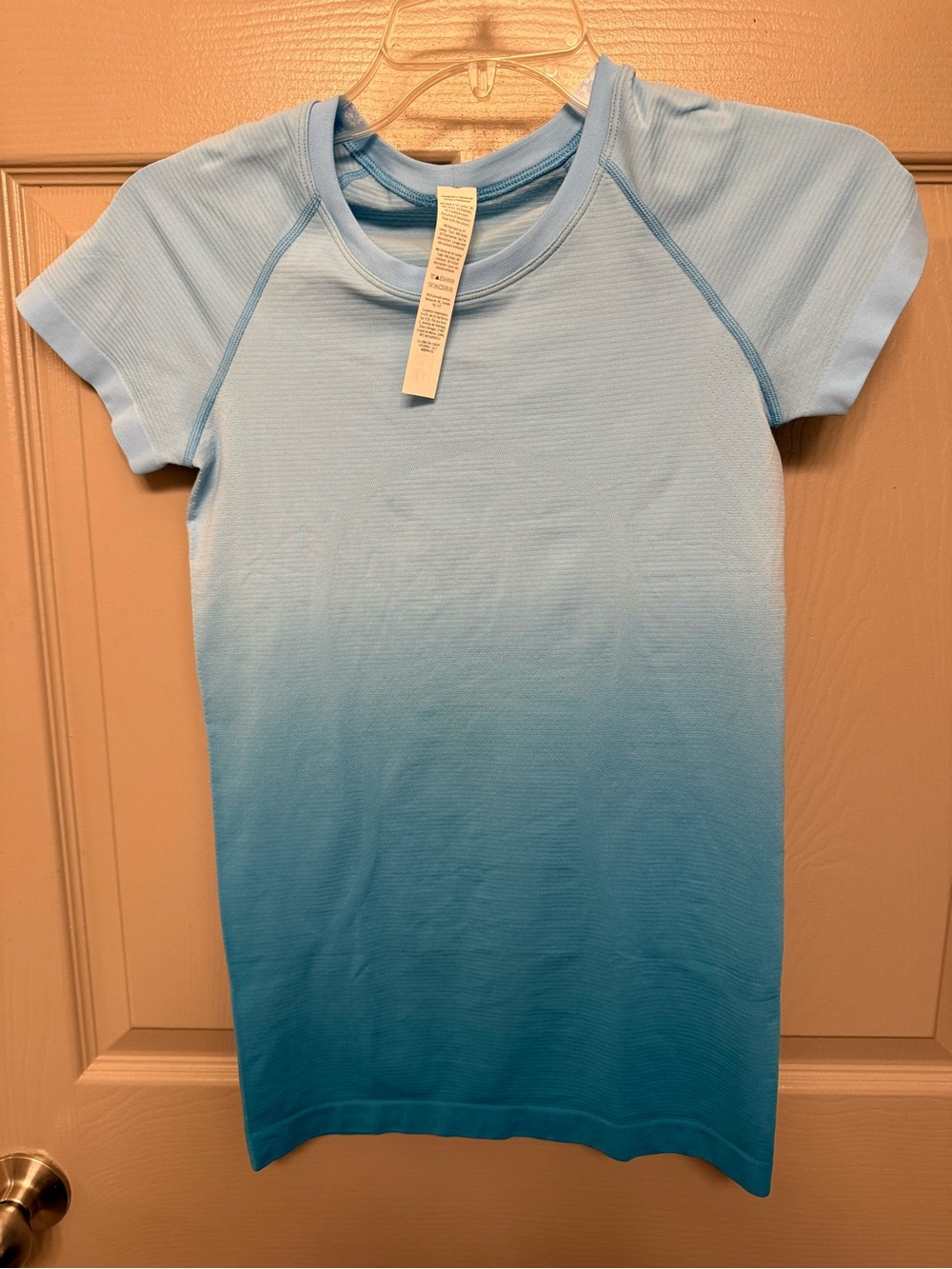 lululemon light blue ombre workout tee